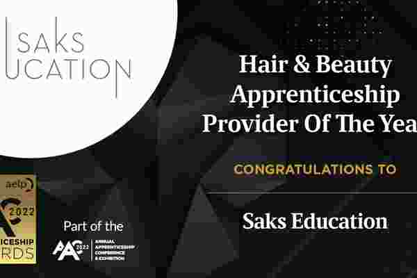 Saks Apprenticeships are the National Hair & Beauty Apprenticeship Provider of The Year 2022!